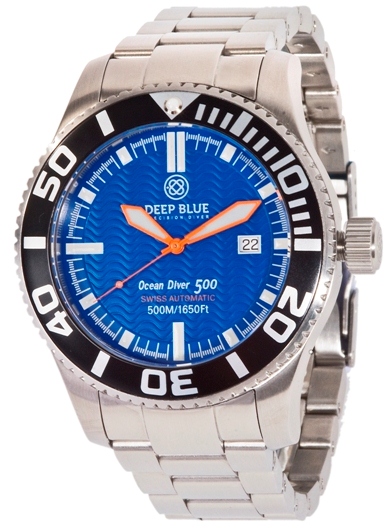 Ocean Diver 500 - blå. Deep Blue dykkerur
